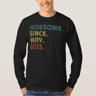 9 Years Old  Awesome Since May 2013 9th Birthday T-Shirt