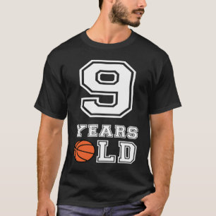 9 Years Old Basketball Birthday Boys 9Th Birthday T-Shirt