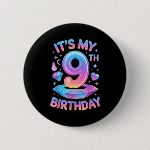 9 Years Old Bday K-p Kids 9th Birthday Girls Kp Bi 6 Cm Round Badge