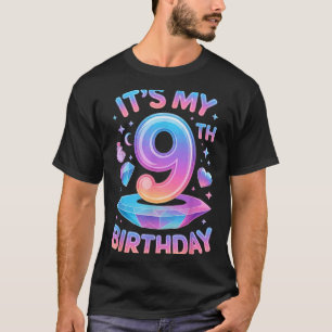 9 Years Old Bday K-p Kids 9th Birthday Girls Kp Bi T-Shirt