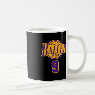 9 Years Old Birthday Basketball Baller Purple And Coffee Mug