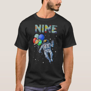 9 Years Old Birthday Boy  Astronaut 9th Birthday   T-Shirt