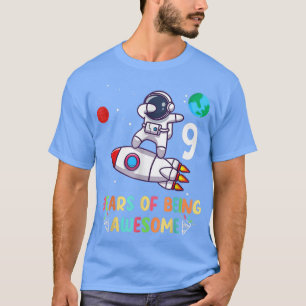 9 Years Old Birthday Boy Astronaut Space 9th Birth T-Shirt