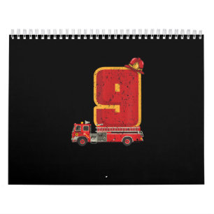 9 Years Old Birthday Boy Gifts Firefighter Calendar