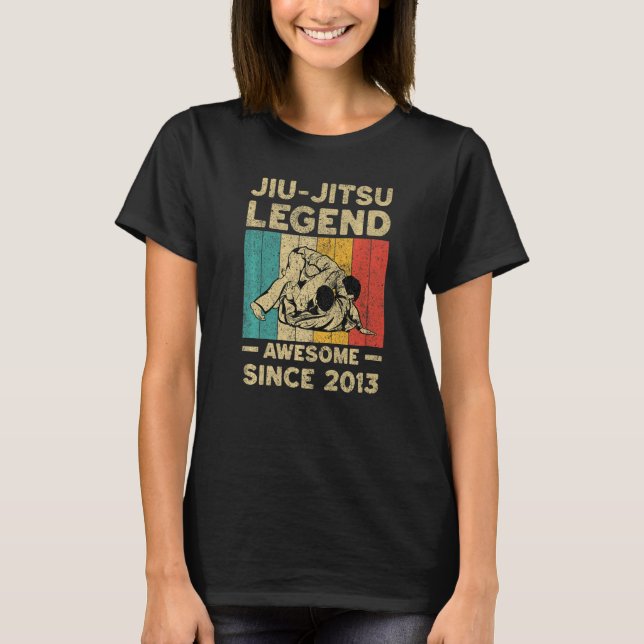 9 Years Old BJJ Jiu Jitsu Legend Awesome Since 201 T-Shirt (Front)