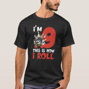 9 Years Old Bowler 9th Birthday Kids Bowling Birth T-Shirt