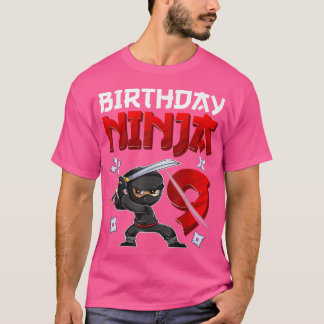 9 Years Old Boy Birthday Tee, Birthday Ninja Boy  T-Shirt