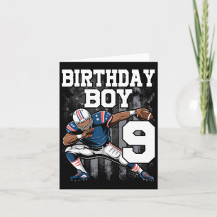 9 Years Old Boy Football Player 9th Football Birth Card