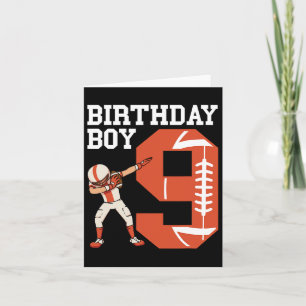 9 Years Old Boy Football Player 9th Football Birth Card