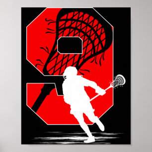 9 Years Old Boy Lacrosse Themed 9th Birthday Party Poster