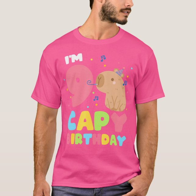 9 Years Old Capy Birthday It'S My 9Th Birthday Cap T-Shirt (Front)
