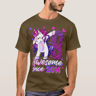 9 Years Old Dabbing Unicorn Gifts 9th Birthday Gir T-Shirt