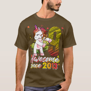 9 Years Old Gifts Unicorn Flossing 9th Birthday Gi T-Shirt