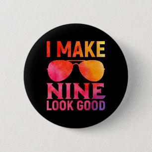 9 Years Old Kids Birthday Quote Graphics Funny 9th 6 Cm Round Badge