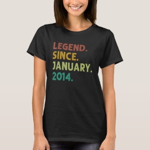 9 Years Old Legend Since January 2014 9th Birthday T-Shirt