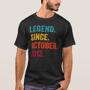 9 Years Old Legend Since October 2013 9th Birthday T-Shirt