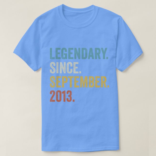 9 Years Old Legendary Since September 2013 9th Bir T-Shirt (Design Front)