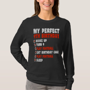9 Years Old My Perfect 9th Birthday Football 9th B T-Shirt