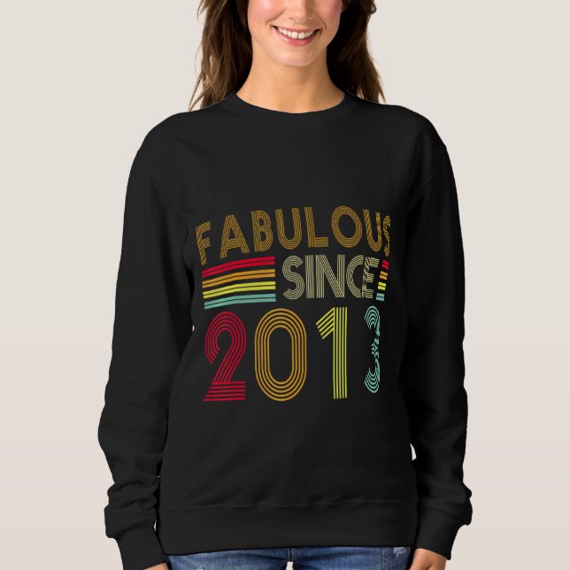 9 Years Old Retro Fabulous 2013  Editon 9th Bday Sweatshirt (Front)