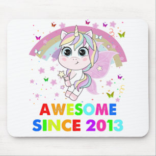 9 Years Old Unicorn Cutie 9th Birthday Unicorn Gif Mouse Pad