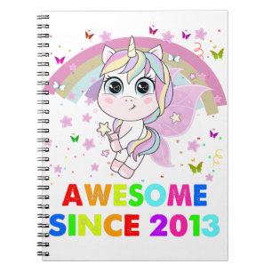 9 Years Old Unicorn Cutie 9th Birthday Unicorn Gif Notebook