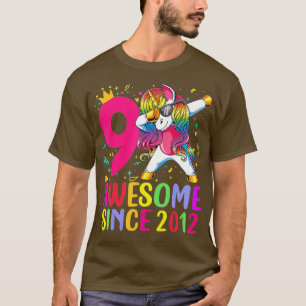 9 Years Old Unicorn Dabbing 9th Birthday Girl Unic T-Shirt