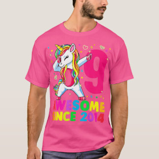 9 Years Old Unicorn Dabbing 9th Birthday Girl Unic T-Shirt