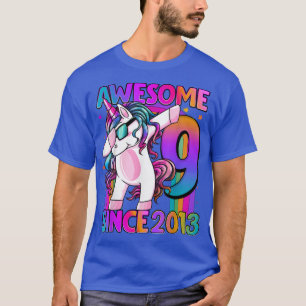 9 Years Old Unicorn Dabbing 9th Birthday Girl Unic T-Shirt