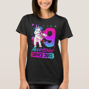 9 Years Old Unicorn Flossing 9th Birthday Girl Uni T-Shirt