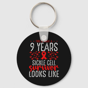 9 Years Sickle Cell Survivor Ribbon Sickle Cell Aw Key Ring
