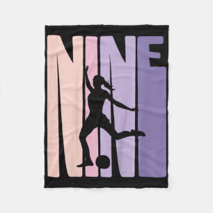 9 Years Soccer Girls Gift 9th Birthday Footll Play Fleece Blanket