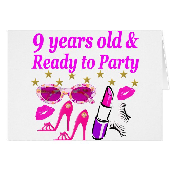 9 YRS OLD AND READ Y TO PARTY LITTLE DIVA DESIGN (Front Horizontal)