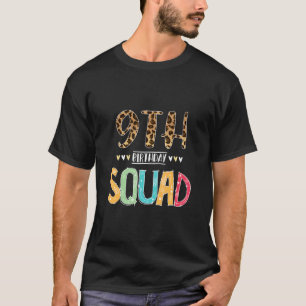 9 Yrs Old Birthday Leopard Floral 9th Birthday Sq T-Shirt