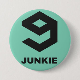 9gag junkie! When 9000 posts are not enough.. 7.5 Cm Round Badge