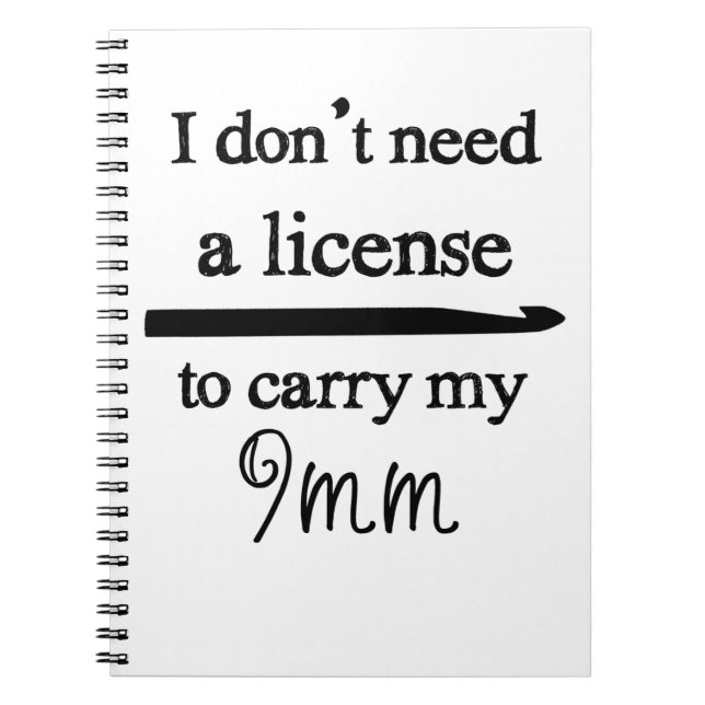 9mm Crochet Hook License ♥ Crafts Notebook (Front)