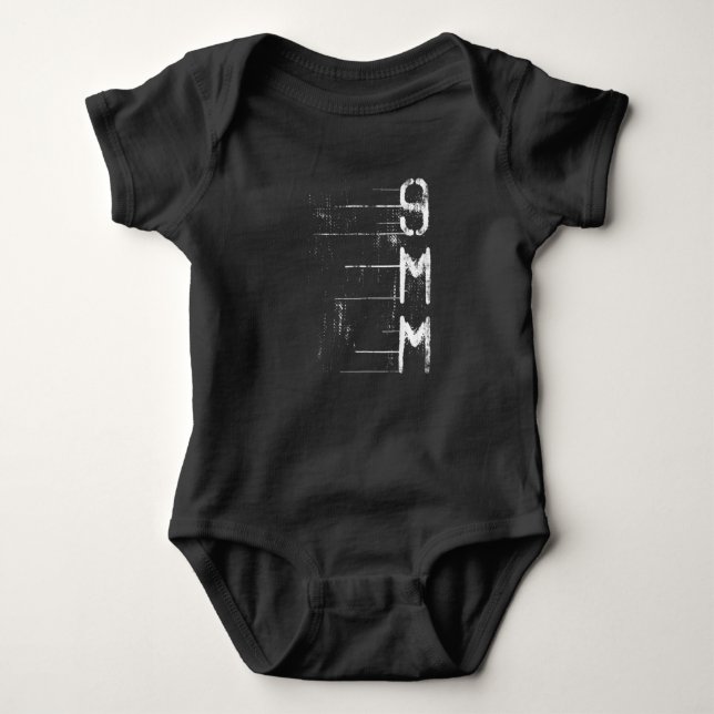 9MM Gun Ammo Firing Range Target Practice Hunting Baby Bodysuit (Front)