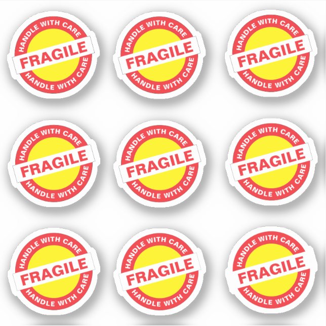 9PCS Ecommerce Fragile Stickers (Front)