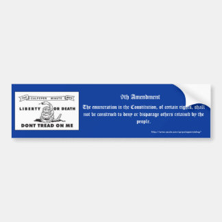 9th Amendment Bumper Sticker