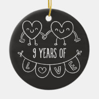 9th Anniversary Gift Chalk Hearts