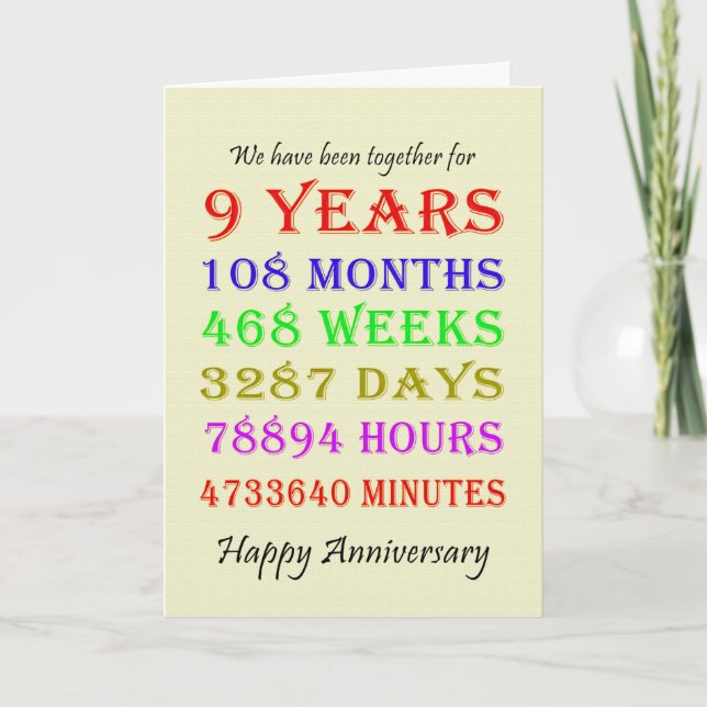 9th Anniversary Milestones Card (Front)