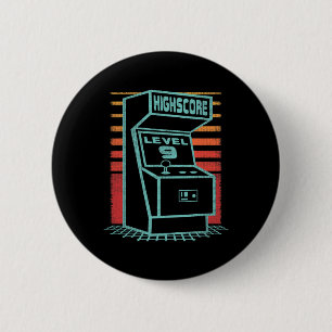 9th Birthday 9 Year Old Retro Gamer Level Up Unloc 6 Cm Round Badge