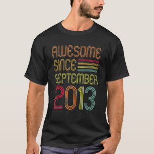9th Birthday  9 Years Old Awesome Since September  T-Shirt
