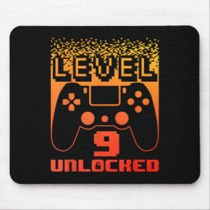 9th Birthday Art For Boys Level 9 Unlocked Gamer 9 Mouse Pad