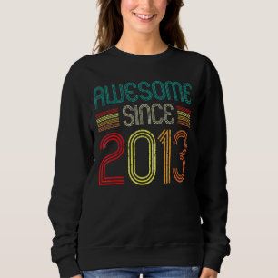 9th Birthday Awesome Since 2013 9 Years Old Vinta Sweatshirt