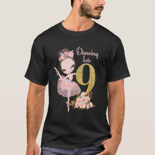 9th Birthday Ballerina Party Ballet Dancer Outfit  T-Shirt