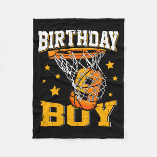 9th Birthday Basketball Boy 9 Year Old Basketball Fleece Blanket