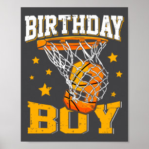 9th Birthday Basketball Boy 9 Year Old Basketball  Poster