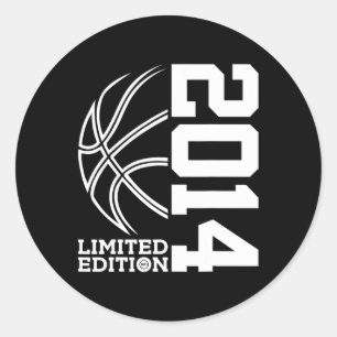 9th Birthday Basketball Limited Edition 2014 1 Classic Round Sticker