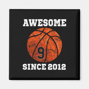 9th Birthday Basketball Lover Gift 9 Years Old Vin Magnet