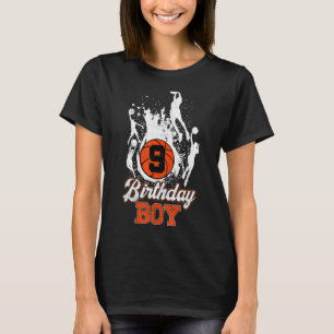9th Birthday Basketball Theme Birthday Boy 9Yrs Ol T-Shirt